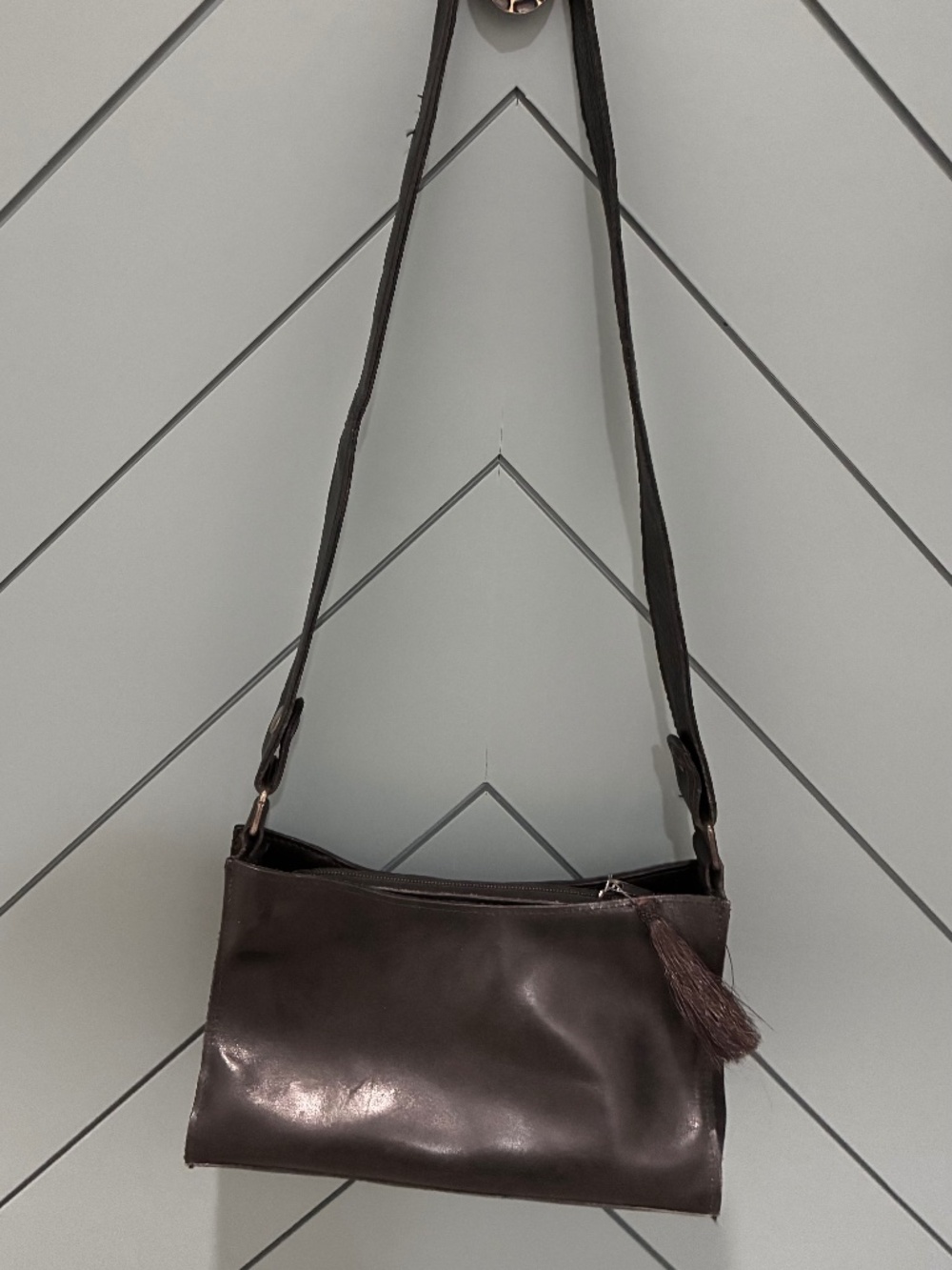Two Bar West Black Leather Purse